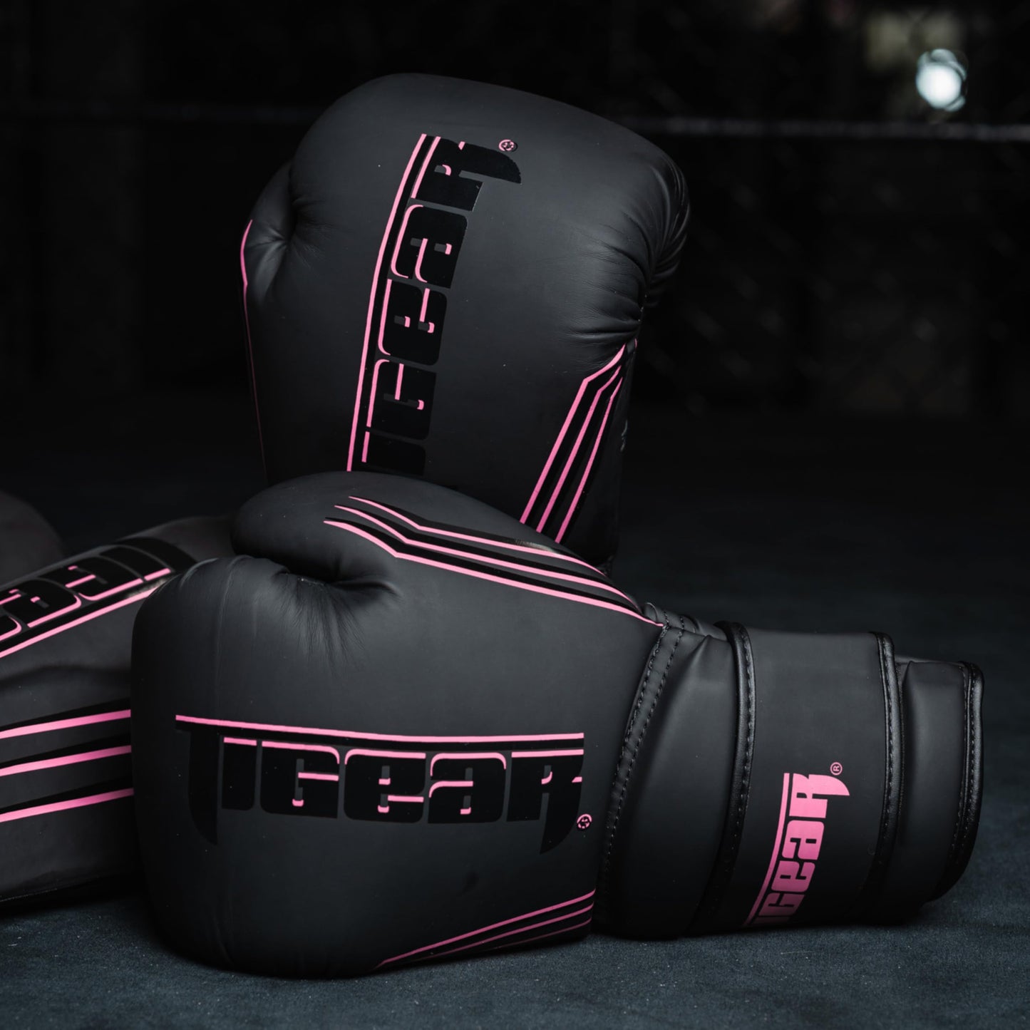 Tigear Surge Pro Boxing Gloves for Men Women & Kids | Engineered Leather Muay Thai Gloves, MMA Gear, Kickboxing Heavy Bag Training and Sparring | Black/Pink (12oz)