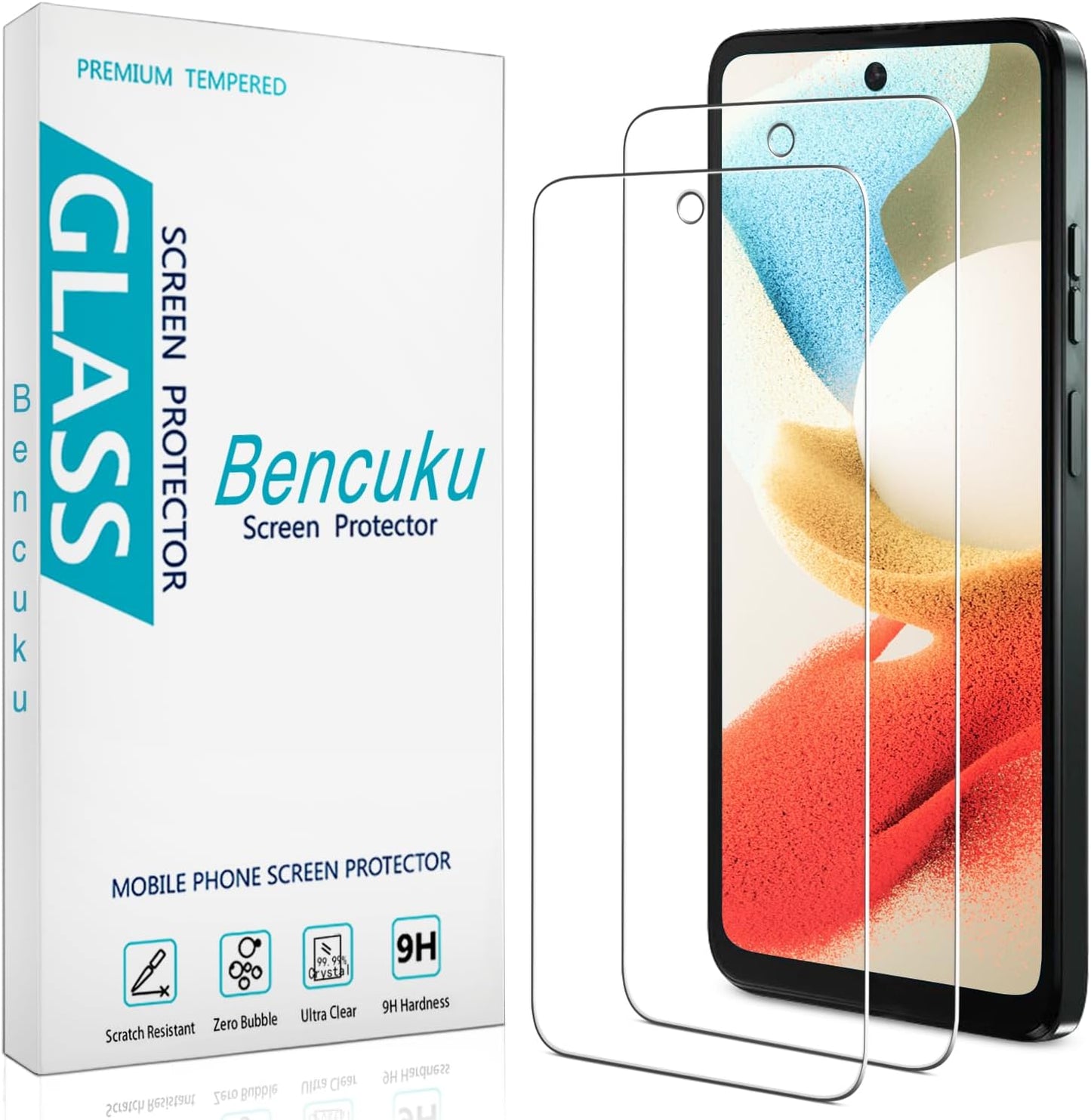 (2 Pack) 5G (2024) Designed for Motorola Moto G Tempered Glass Screen Protector, Anti Scratch, Bubble Free