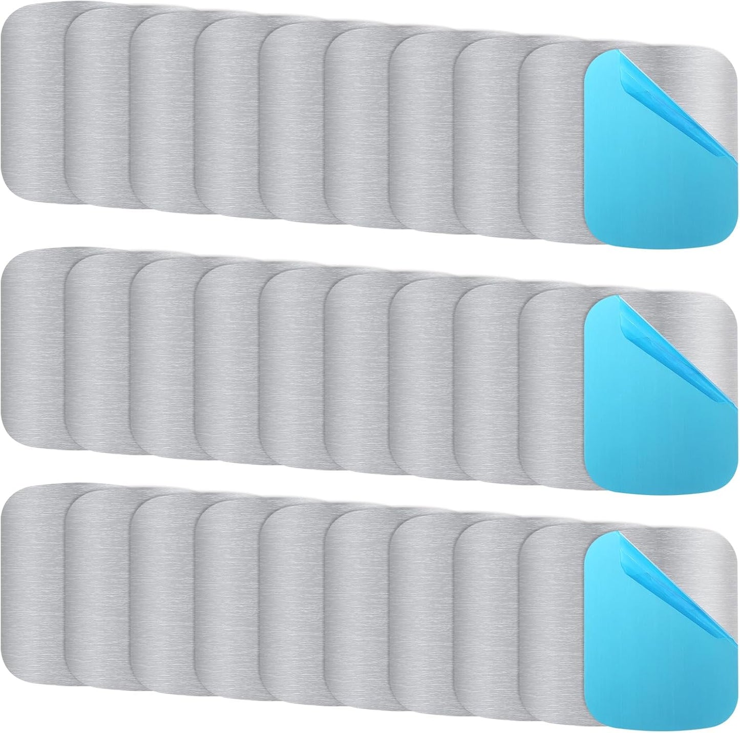 Bewudy 30 Set (5 3.8CM) Self-Adhesive Metal Plates, Replacement for Phone Case, Car, Square Plates, Adhesive Base