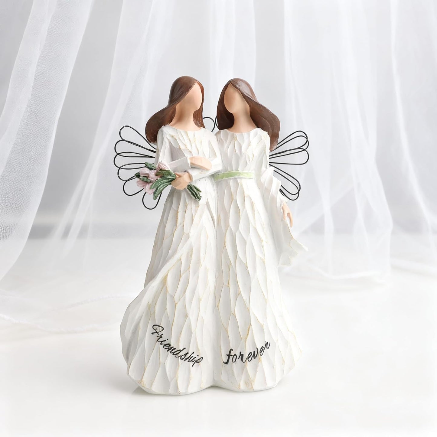 Skiennix Friendship Angel Figurine - Emotional Support Resin Sculpture for Best Friends | Graduation Gift