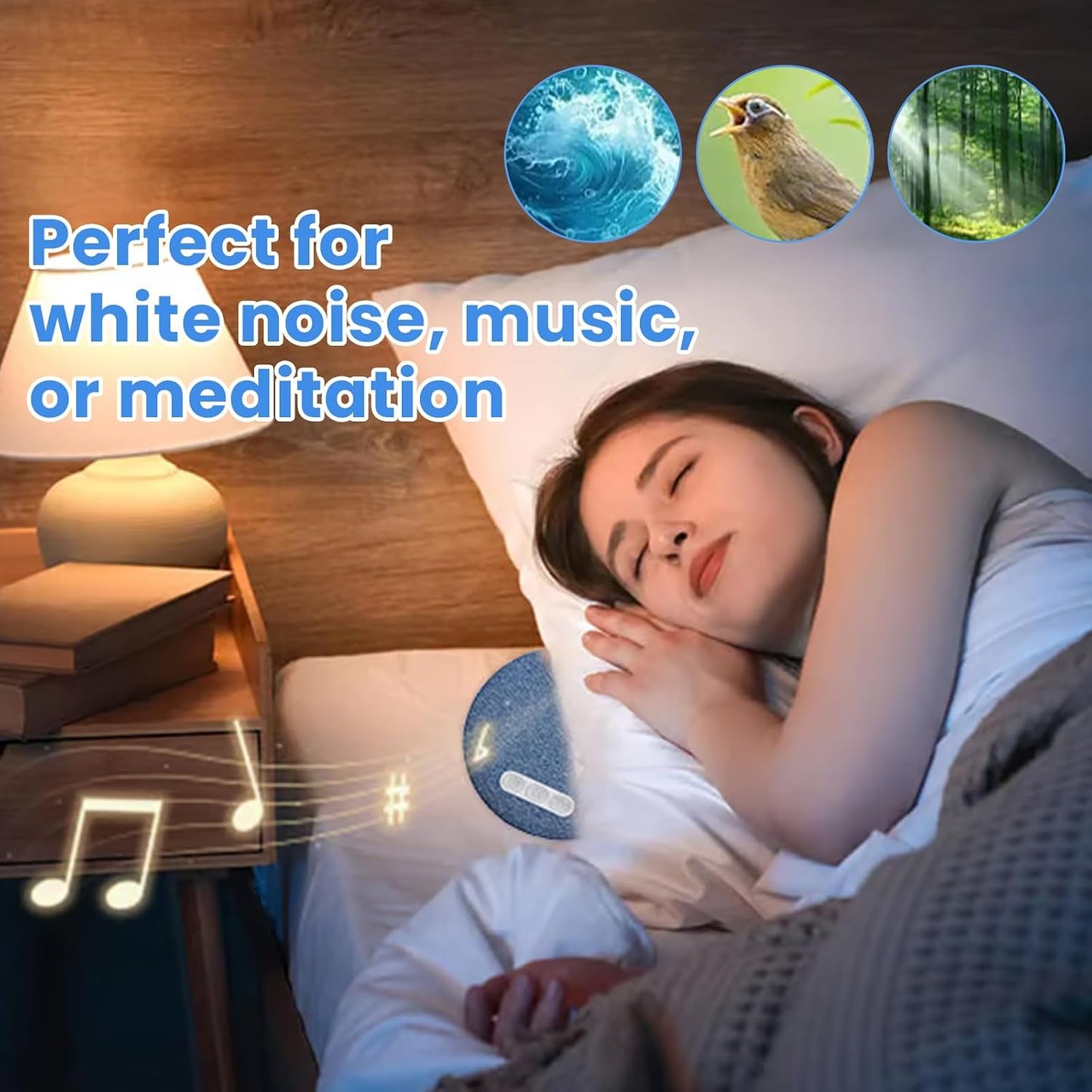 Sleeping,2026 5.3, 30/60 (1PC) SakerPlus Pillow Speaker for Bone Conduction Pillow Speaker with Bluetooth Min Timer