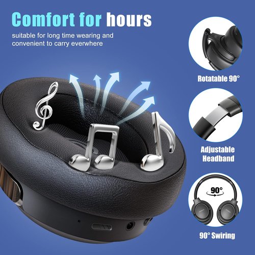 **BERIBES Bluetooth Headphones - Wireless Over-Ear HiFi Stereo with 65H Playtime & 6 EQ Modes | Lightweight, Foldable Design**