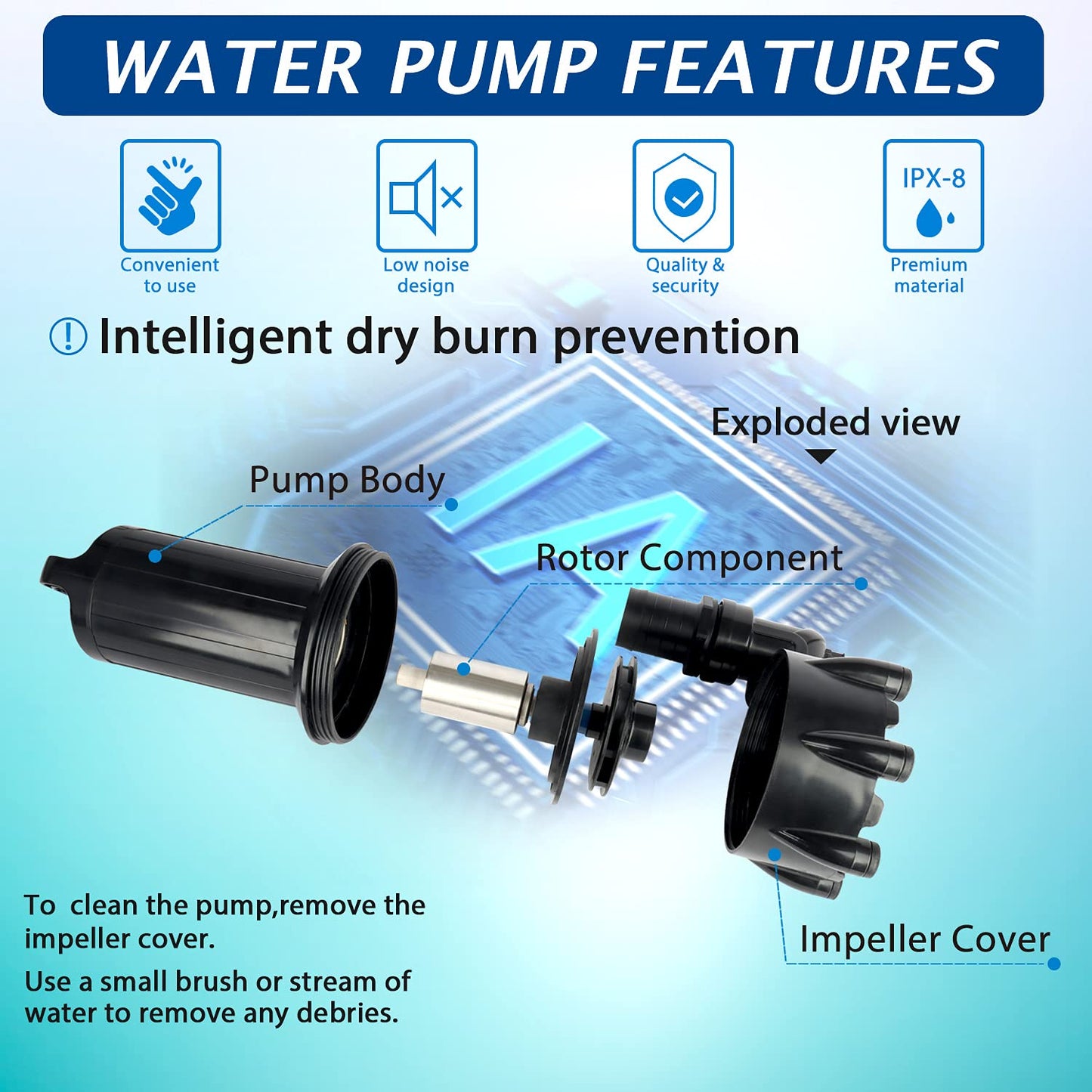 WaterRebirth (PB5000,4800GPH) High Flow Submersible Water Pump-Home/Inline Water Pump-Submersible Pump-Water Transfer Pump-Aquarium Pump