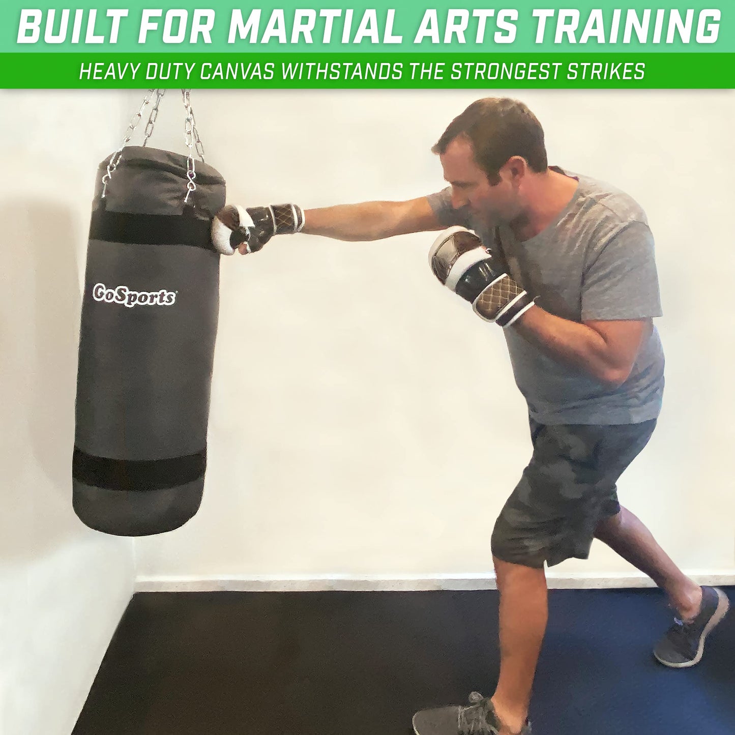 GoSports Fillable Punching Bag Training Aid - Great for Boxing, MMA, Muay Thai and More, Fill with Clothes and Rags