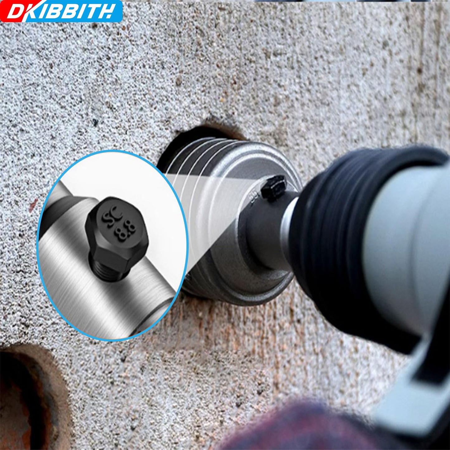 2" Concrete Hole Saw, 50mm Tungsten Steel Core Bit for Cinder Block, Brick, Rock, Plank Walls for Pipes or mini Split Lines, with SDS Plus Shank and 2 Center Positioning Drill Bits.