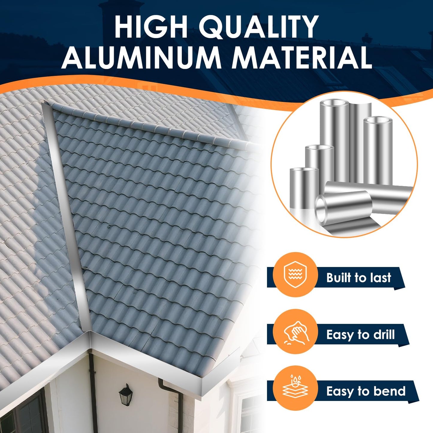 Aluminum Flashing Roll Roof Flashing – 40 Inch x 50 Ft | 0.3mm Thick Metal Roof Flashing for Windows, Doors, Siding, and Roofing Seals, Aluminum Roof Panels Preventing Roofing Stains and Moss