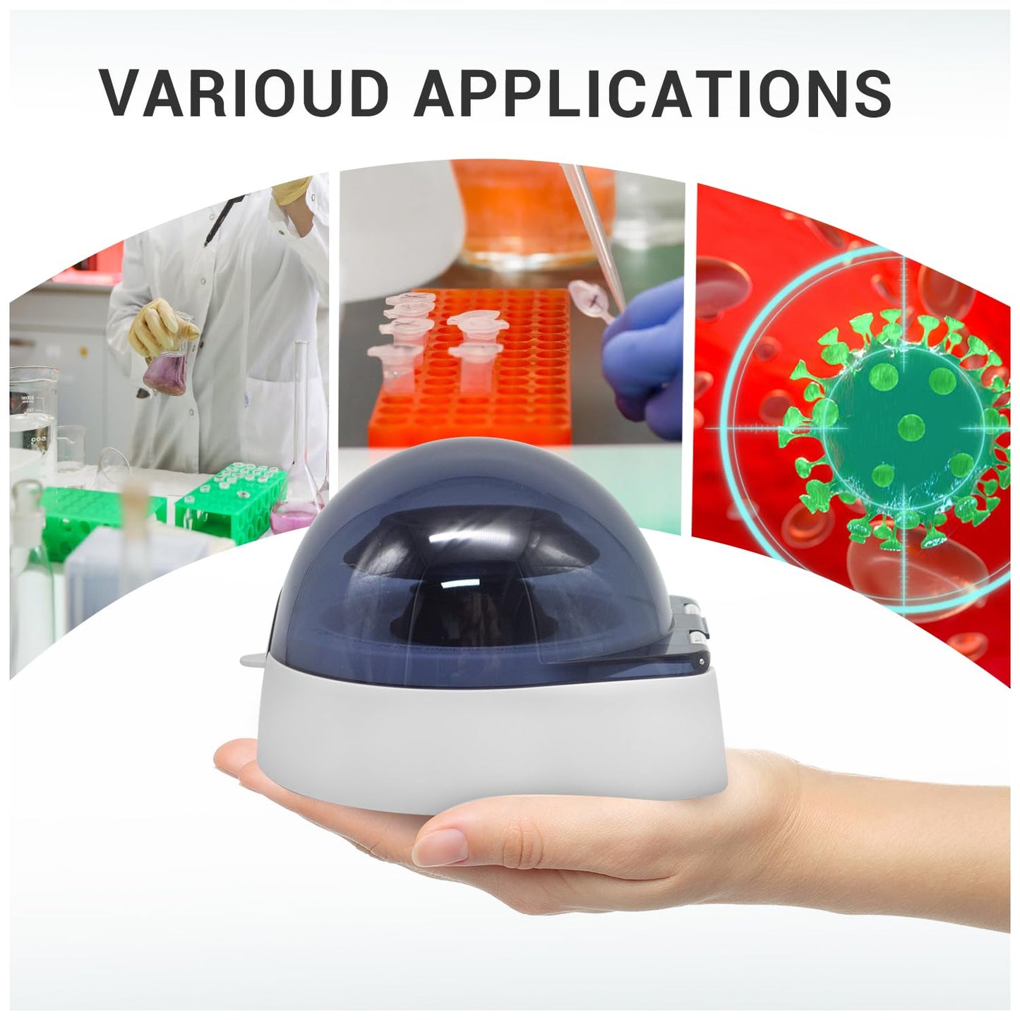 WEST TUNE 7000 RPM Microcentrifuge，Lab Benchtop Centrifuge.Mini Centrifuge Machine with Low Noise,2 Rotors for 0.2/0.5/1.5/2ml Centrifuge Tubes and PCR Strips