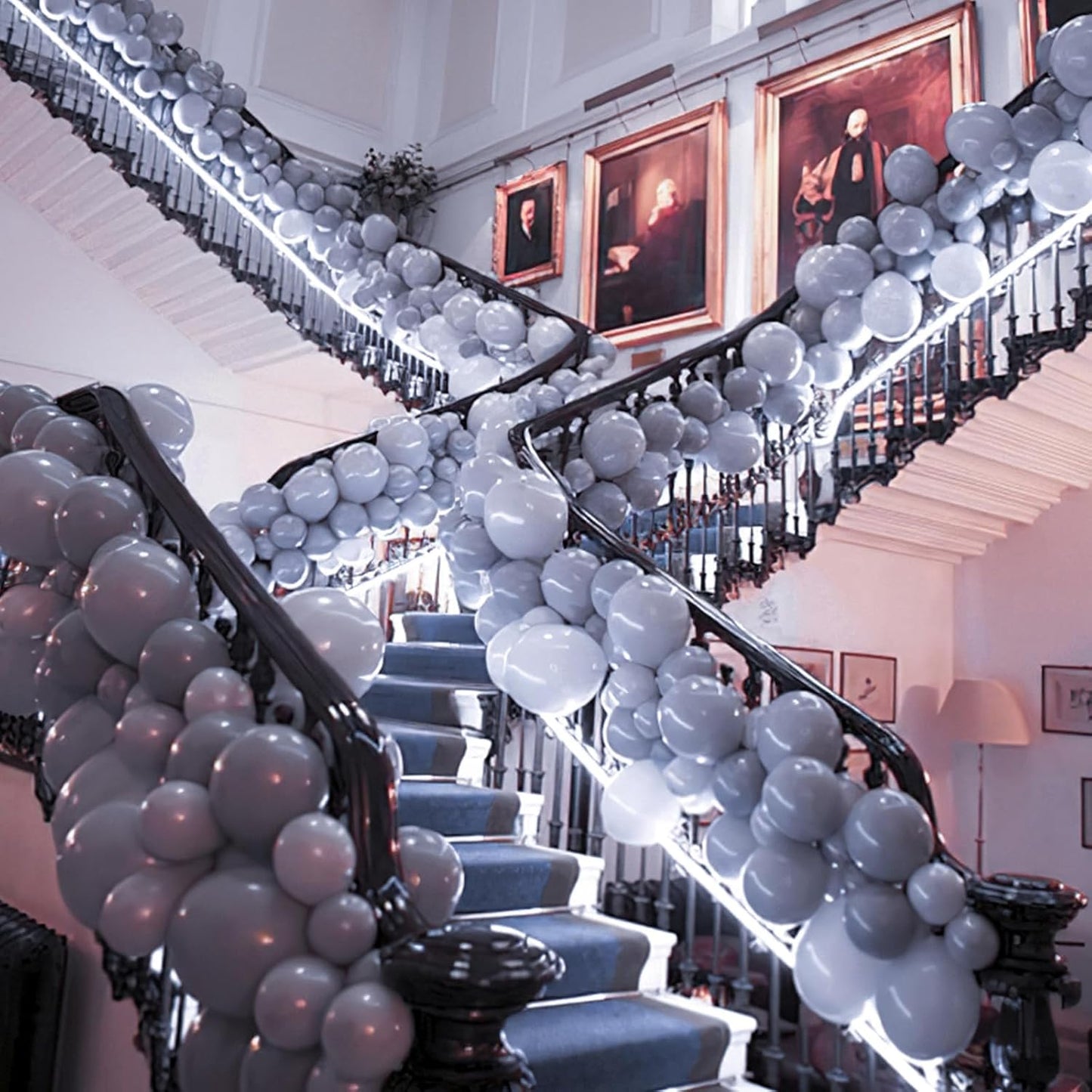 PartyWoo Dusty Blue Balloons - 127-Piece Slate Blue Boho Balloon Arch Kit | Baby Shower & Graduation Decor