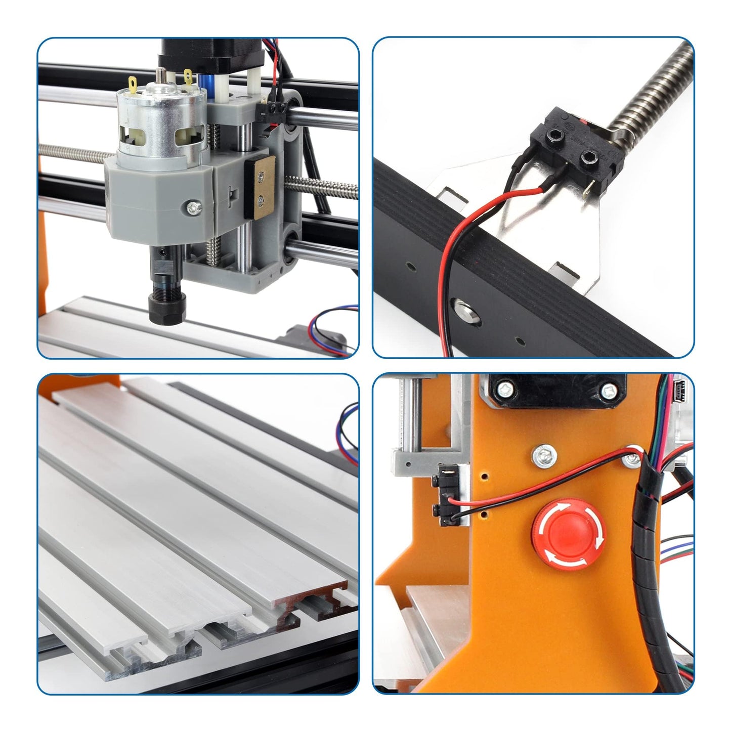 CNCTOPBAOS Upgraded 3018-PRO CNC Router Engraving Machine 300x180x45mm with Limit Switches,E-Stop,10000rpm Spindle for Wood Acrylic PCB Aluminum Desktop DIY Mini GRBL Control 3 Axis Milling Machine