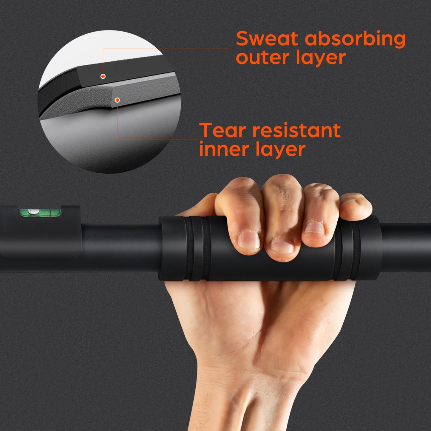 Abaodam Adjustable Pull up Bar for Doorway - Portable Home Gym Strength Training Equipment with Secure Locking Comfortable Grip No Drilling Fits 25.59-39.37 Inch Door Frames