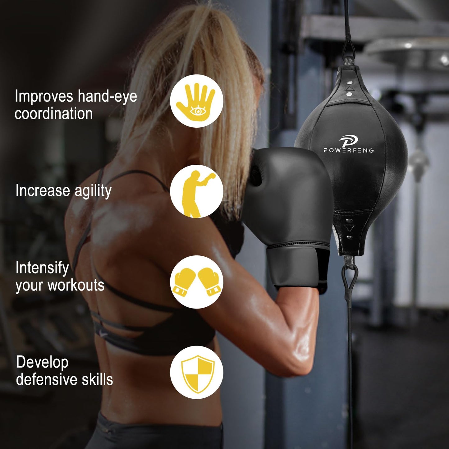 Double End Boxing Speed Bag: Double End Punching Speed Bags for Boxing Reaction Agilit & Hand Eye Coordination Training