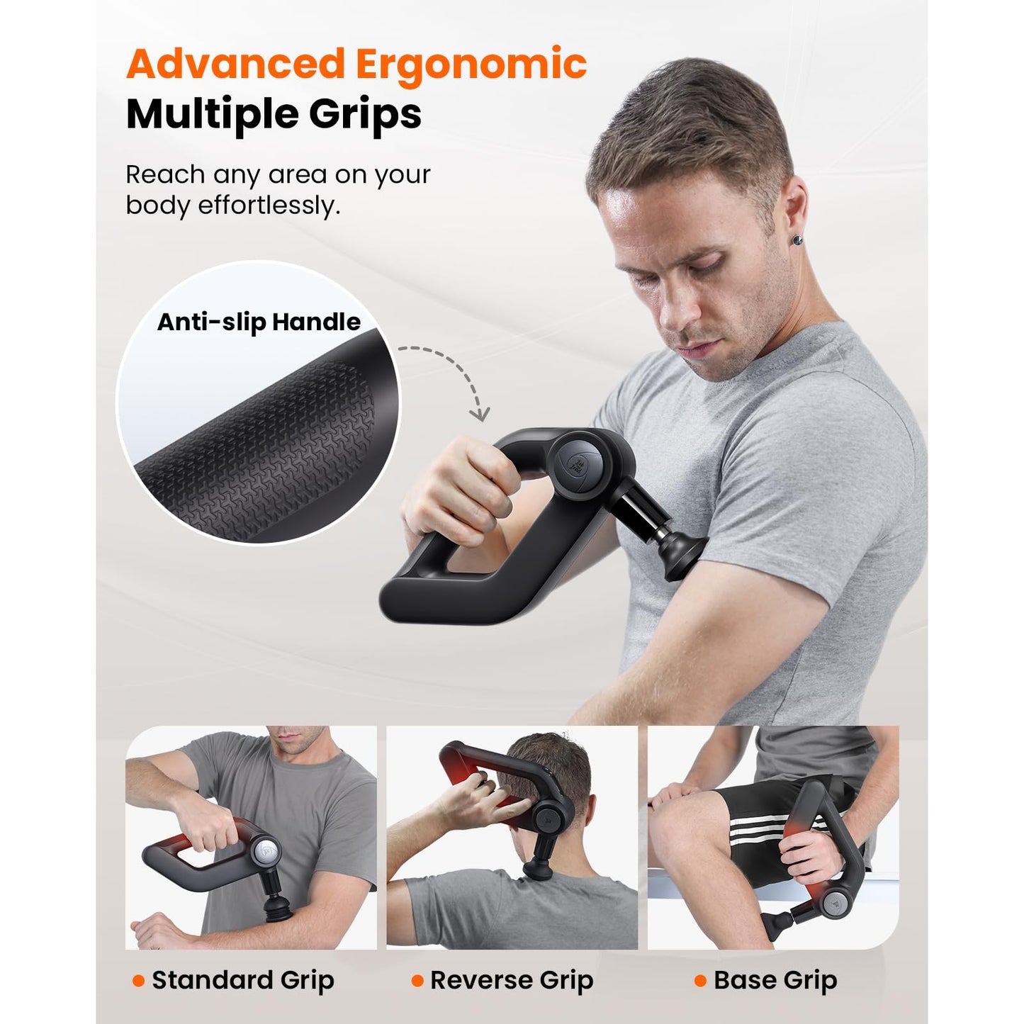 BOB AND BRAD D5 Pro Plus Massage Gun with Heat, FSA-HSA Eligible, 13mm Amplitude Deep Tissue Percussion Massage Gun with Max Power for Muscle Therapy, Professional Muscle Massager