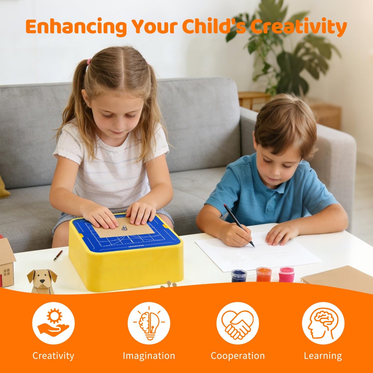 BinfeiMart | Cardboard Construction Tool Kit for Kids | DIY STEM Building Set with Safe Cutter & Connectors | Educational Art Craft Project Kit for Homeschool & Classroom
