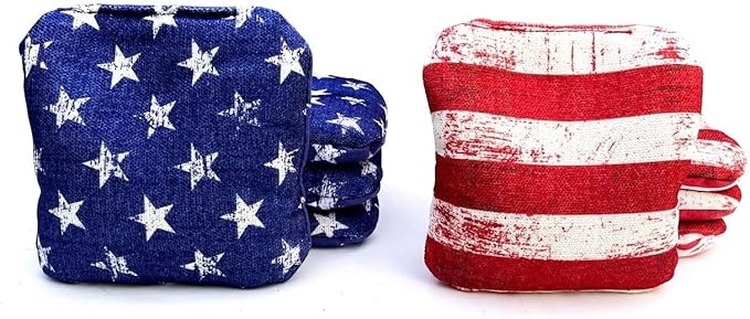Professional Dual Sided Cornhole Bags- 16 oz 6x6 w/Premium Resin Fill - Official Tournament Slide/Stick Pro Bean Bags - Regulation/Approved