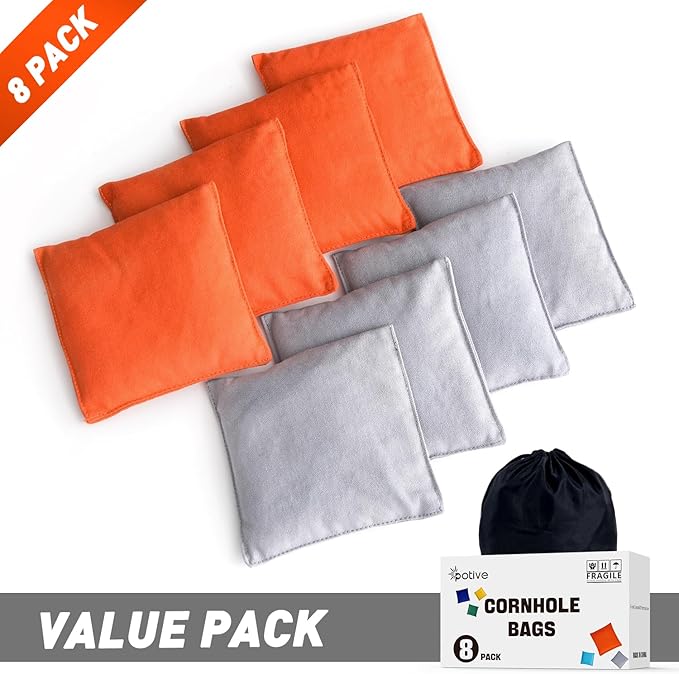Cornhole Bags Set of 8 Regulation Corn Hole Bean Bags for Cornhole Game, Professional Weather Resistant Corn Hole Bags with Tote Bag