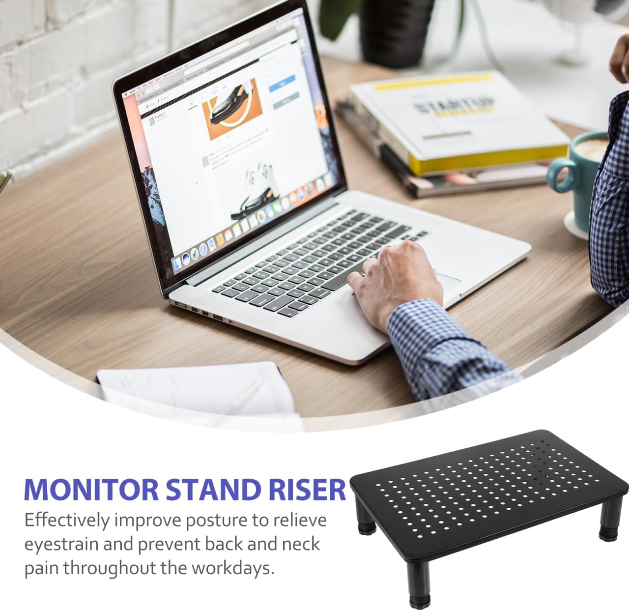 Settings ARTIBETTER Adjustable Computer Monitor Stand Riser with Level Height Up to Load Sturdy Desktop Organizer