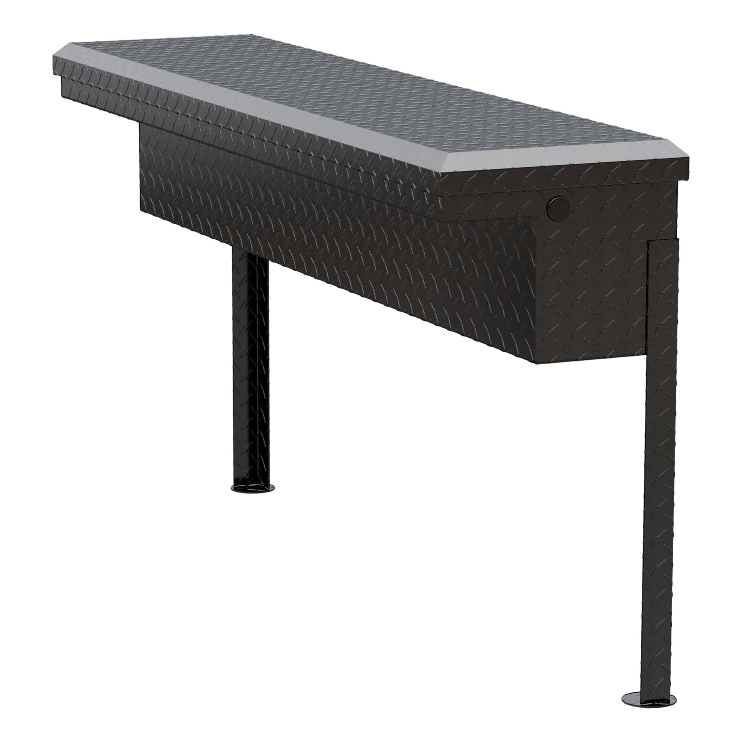 UWS EC30202 48-Inch Gloss Black Heavy-Wall Aluminum Truck Side Tool Box with Low Profile, RigidCore Lid