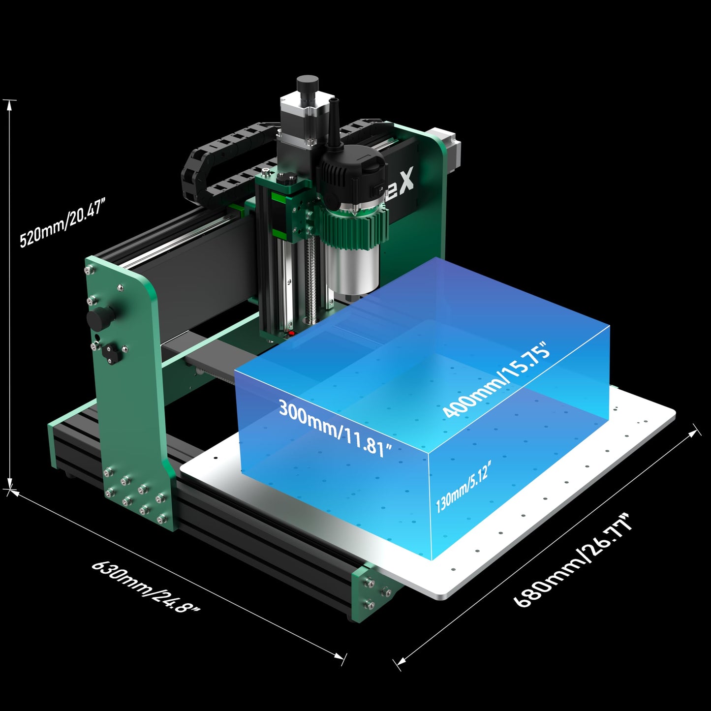 AnoleX CNC Router 4030-Evo Ultra 2 with 4th Axis Rotary Module and Closed Loop Stepper Motor