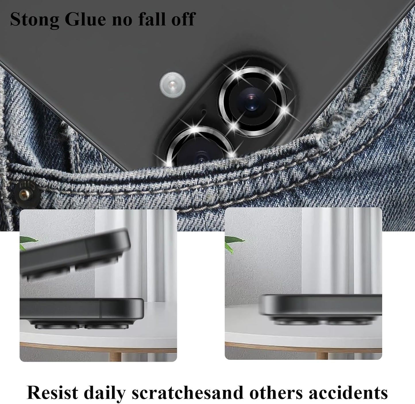 2X2 Pack 16 /16,Camera Alloy Metal Camera Lens Protector Compatible for iPhone Plus Cover Ring Tempered Glass