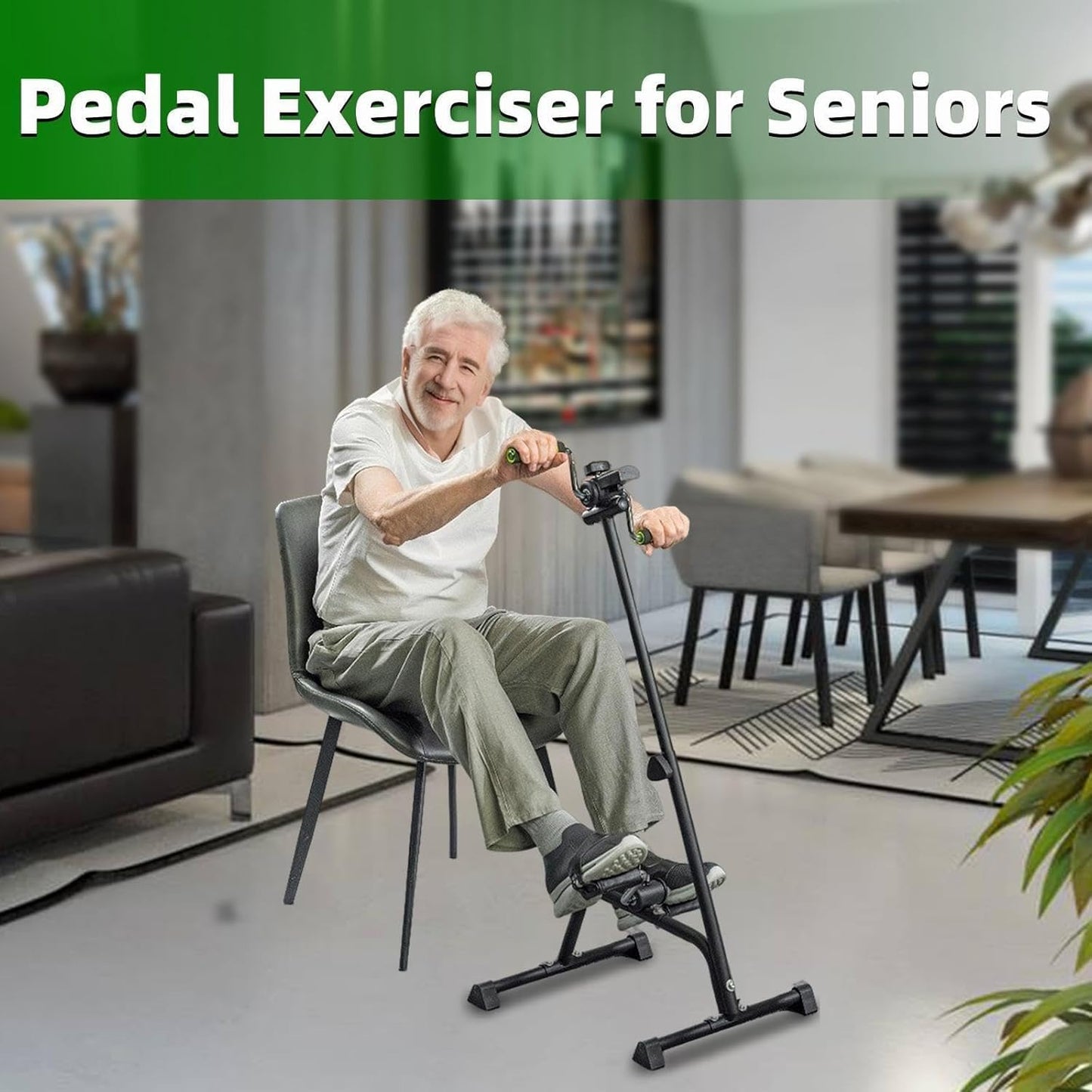 Pedal Exerciser Bike for Seniors Hand Arm Leg and Knee Stroke Recovery Equipment for Seniors fit for Full Body Great Gift for Elderly RehabWorkout (Pedal Exerciser Bike)