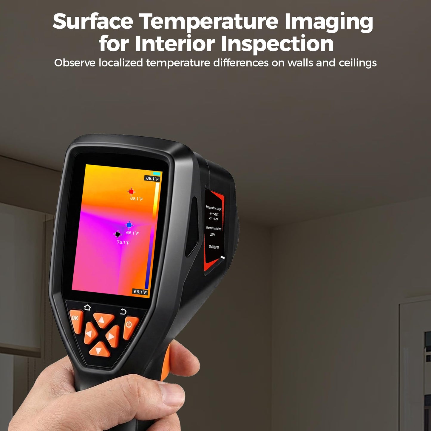 ANXTECH Handheld Thermal Imaging Camera 320×240 Super Resolution, 25HZ Refresh Rate, High/Low Temp Alarm, 8H Battery Life for Water Leak Detection, Hidden Moisture and Home Inspection