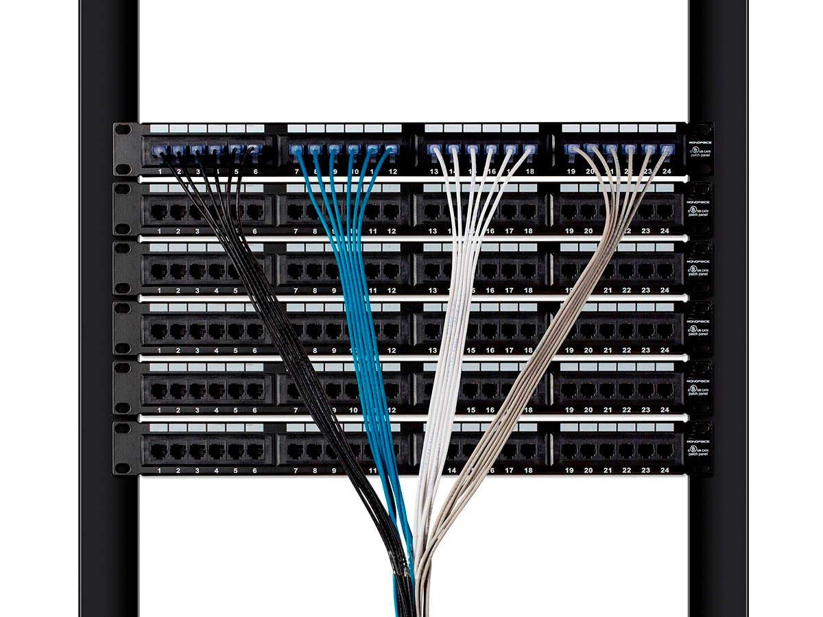 Cat6A 10-Pack, RJ45, 550Mhz, 10G, 30AWG, 0.5 Monoprice Ethernet Patch Cable - Snagless UTP, Pure Bare Copper Wire