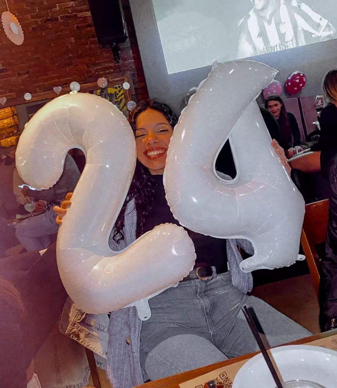 Translucent White Number 40 Balloon - 40 Inch 40th Birthday Decorations for Men & Women