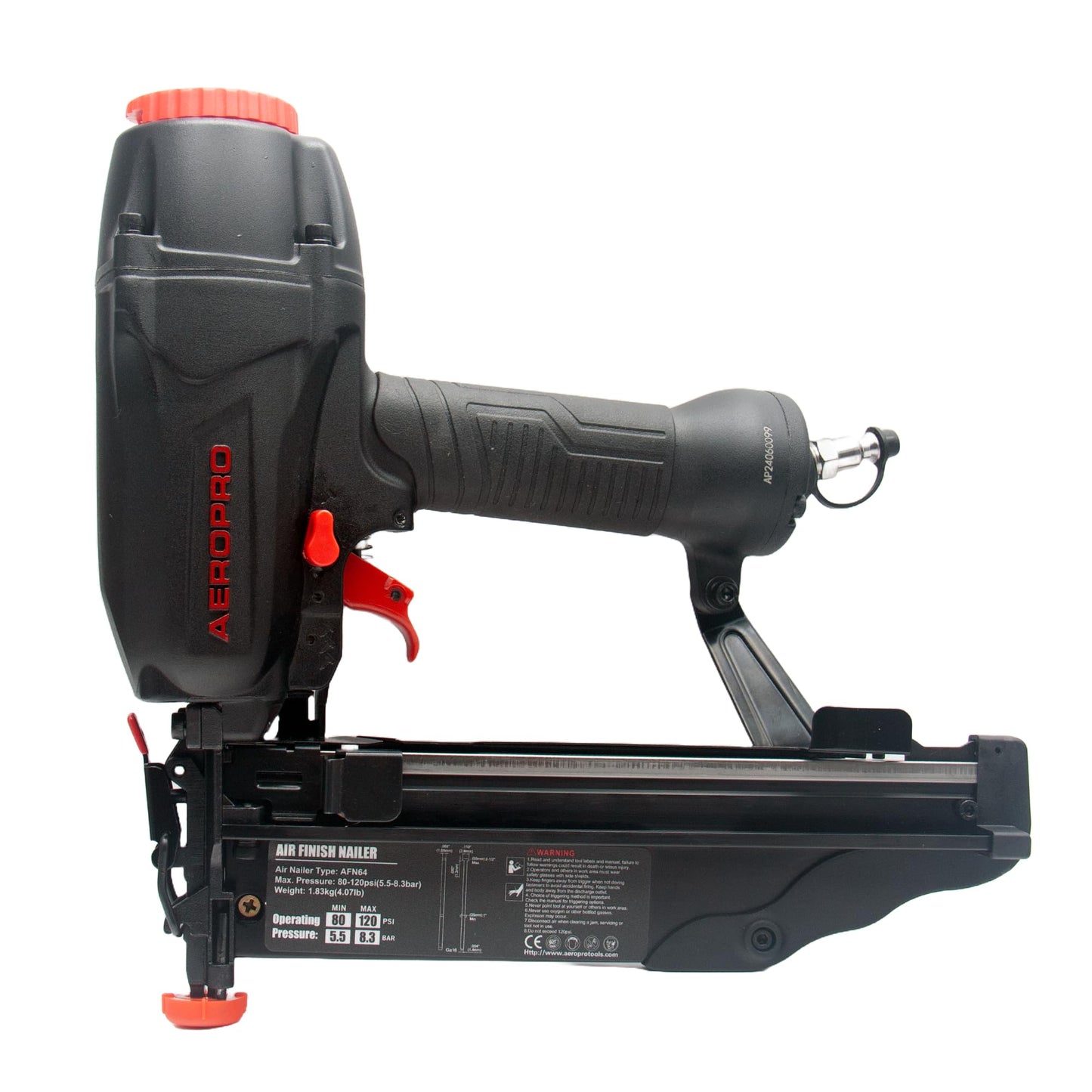 AeroPro AFN64 16 Gauge Pneumatic Finish Nailer – Straight Finish, Lightweight Magnesium Body, Adjustable Depth, No-Mar Tip – Fits 1" to 2.5" Nails