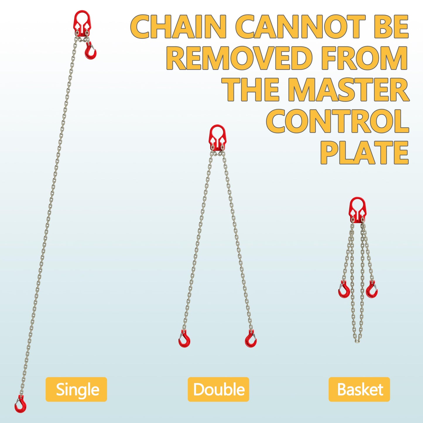 WowDIY Lifting Chains with Adjuster Hooks, 5/16 Inch x 10 Ft, 7000lbs / 3.18 Tons, Heavy Duty Industrial Chain Slings for Engine Hoist with 2 Legs Grab Hook