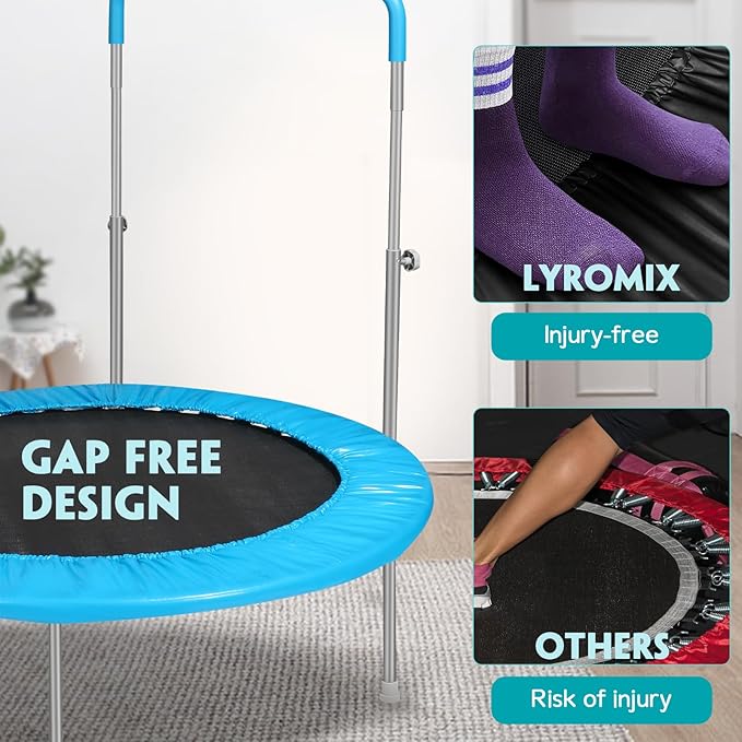 Mini Trampoline for Kids, Indoor Toddler Trampoline with Handle, Child Small Rebounder Trampoline for Indoor and Outdoor Use