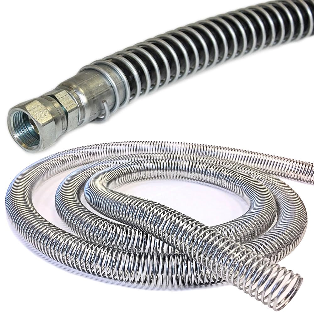 Electriduct 1.5" Steel Spring Guard Flexible Pipe Hose Protector Metal Spiral Wrap Armor Cover - 41mm - 25 Feet