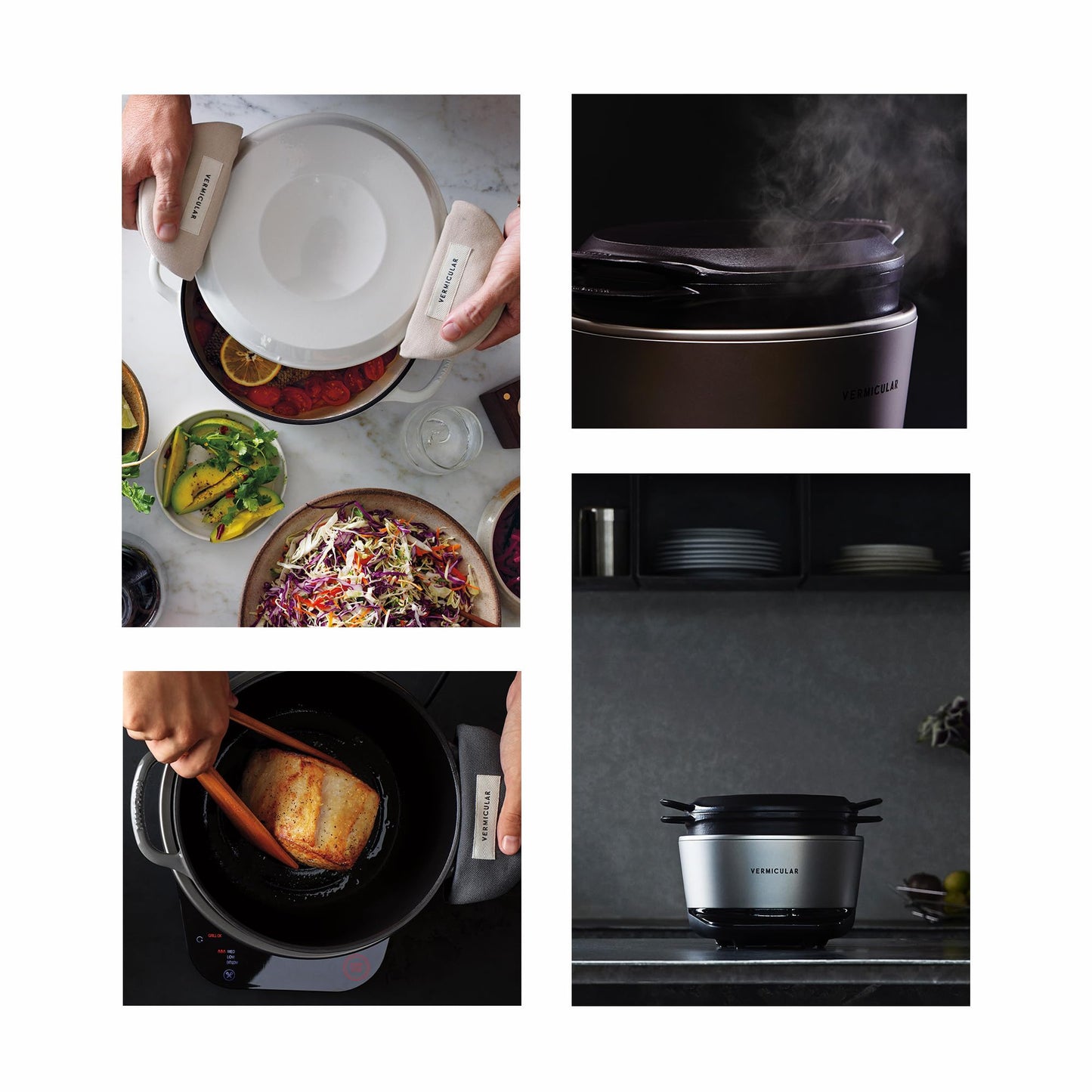 Vermicular Musui–Kamado | Cast Iron Induction Cooker for Waterless Cooking | Precision Temperature Control | Japanese Multicooker & Rice Cooker (120V) | Non-Toxic Enameled Cast Iron Pot | Sea Salt