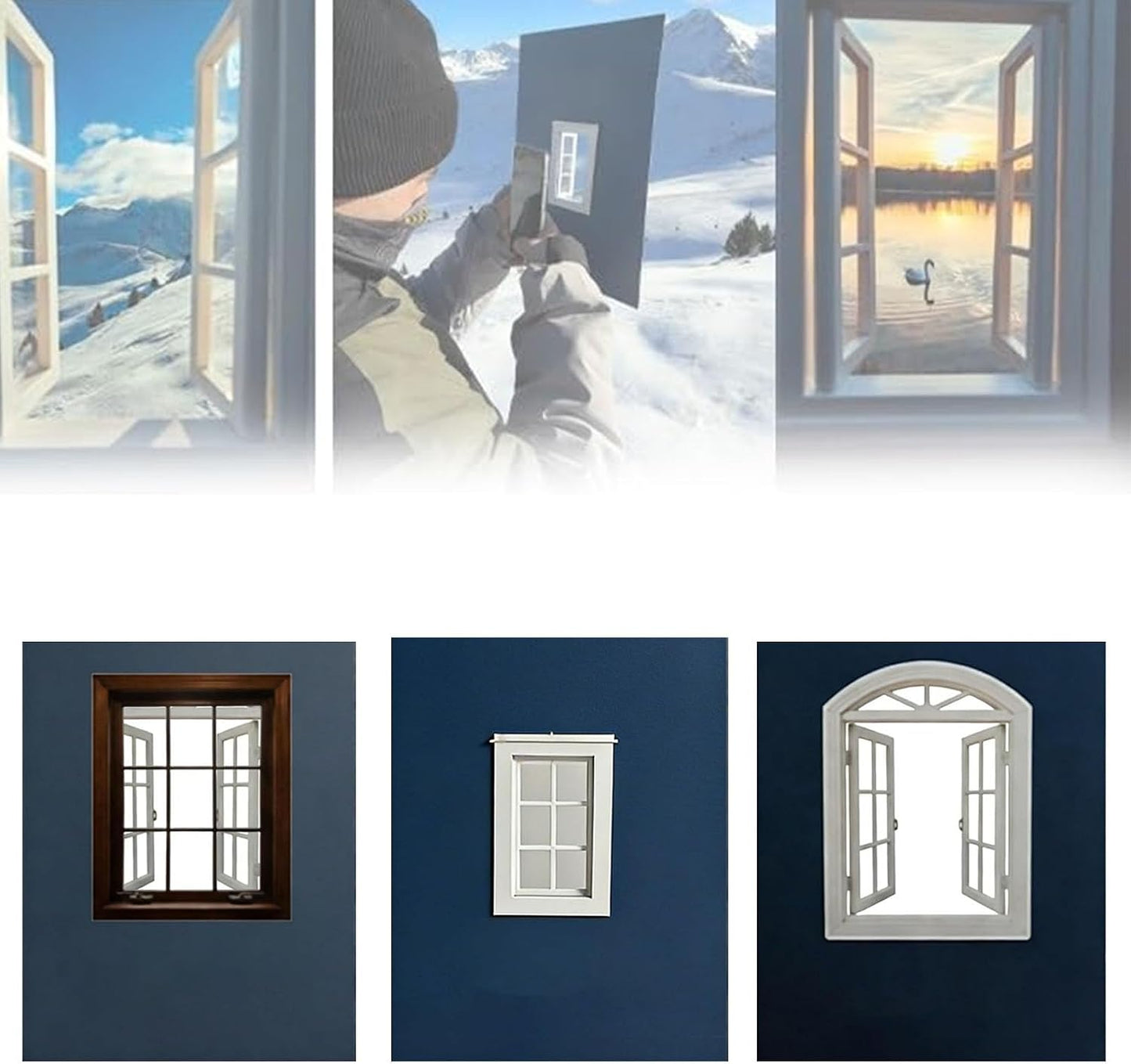 Ldqwztv (Blue-1) Creative Window Photograph Props, Take The World in A-Frame, Travel Photos Viewfinder Frame, Portable
