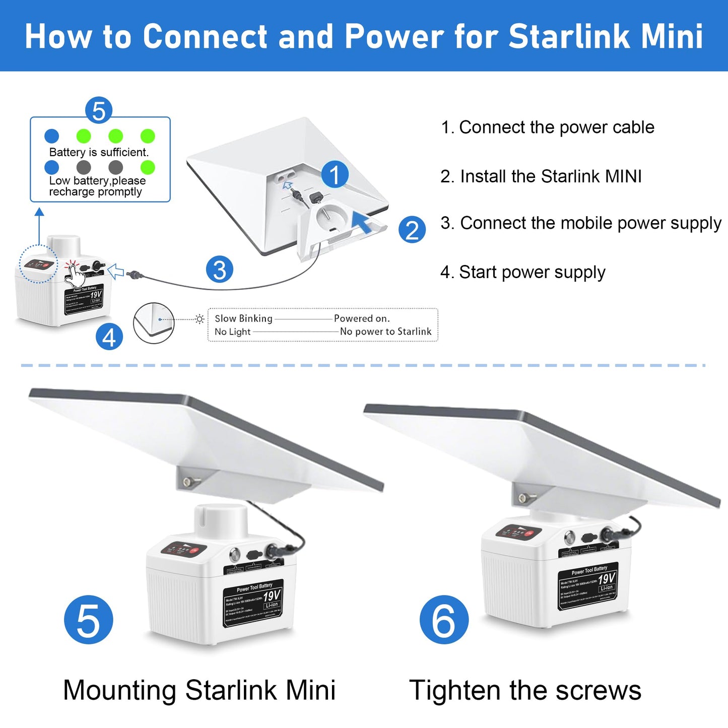 JYJZPB Battery for Starlink Mini and Starlink Mini X