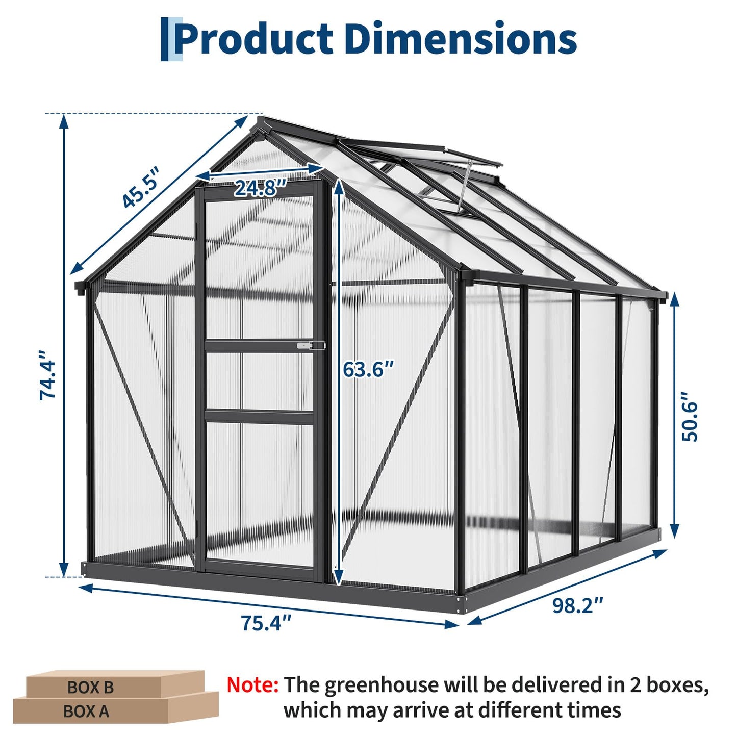 Greenhouse, 6x8 FT Greenhouse for Outdoors, Walk-in Green House with Ground Nails and Vent Windows, Sliding Lockable Door, Green Houses for Outside Garden Backyard, Patio