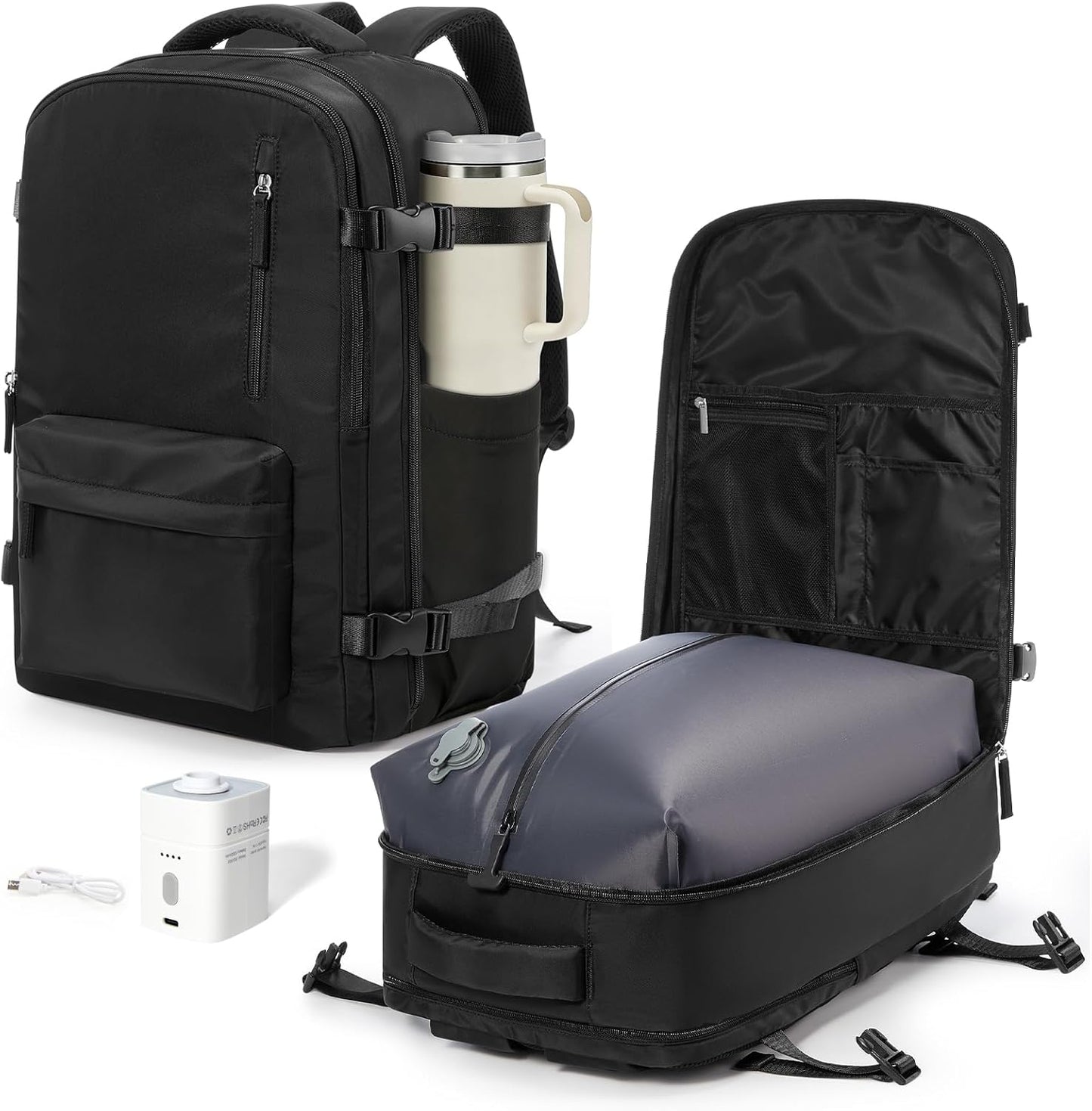 VGCUB Backpack Vacpack Daypack Backpacks Vacuum Travel with Pump System Storage Carry on Work Laptop Business