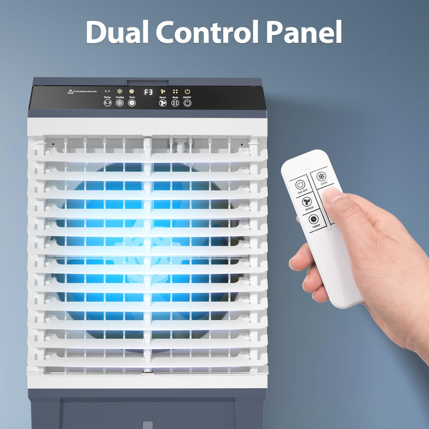 Evaporative Air Cooler with 4 Ice Box, 1800 CFM Portable Air Cooling Fan with 5.3 Gallon Water Tank, 120°Oscillation, Remote, 12H Timer, Removable Cooler Tower Fan with 3 Speeds for Bedroom Office