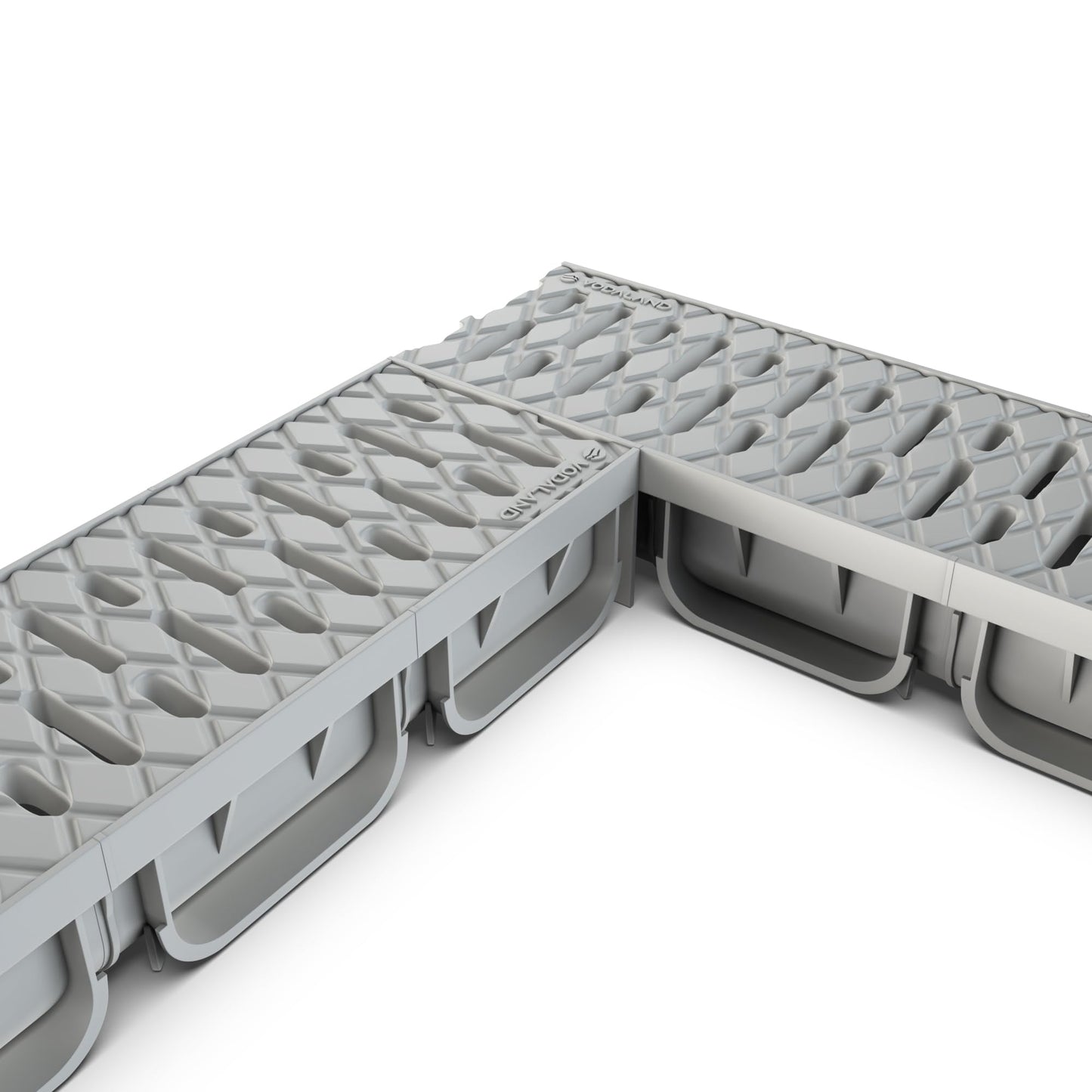 Vodaland - 4 Inch Trench Drain System with Grate - Ivory Color - Easy 2 Channel (5)