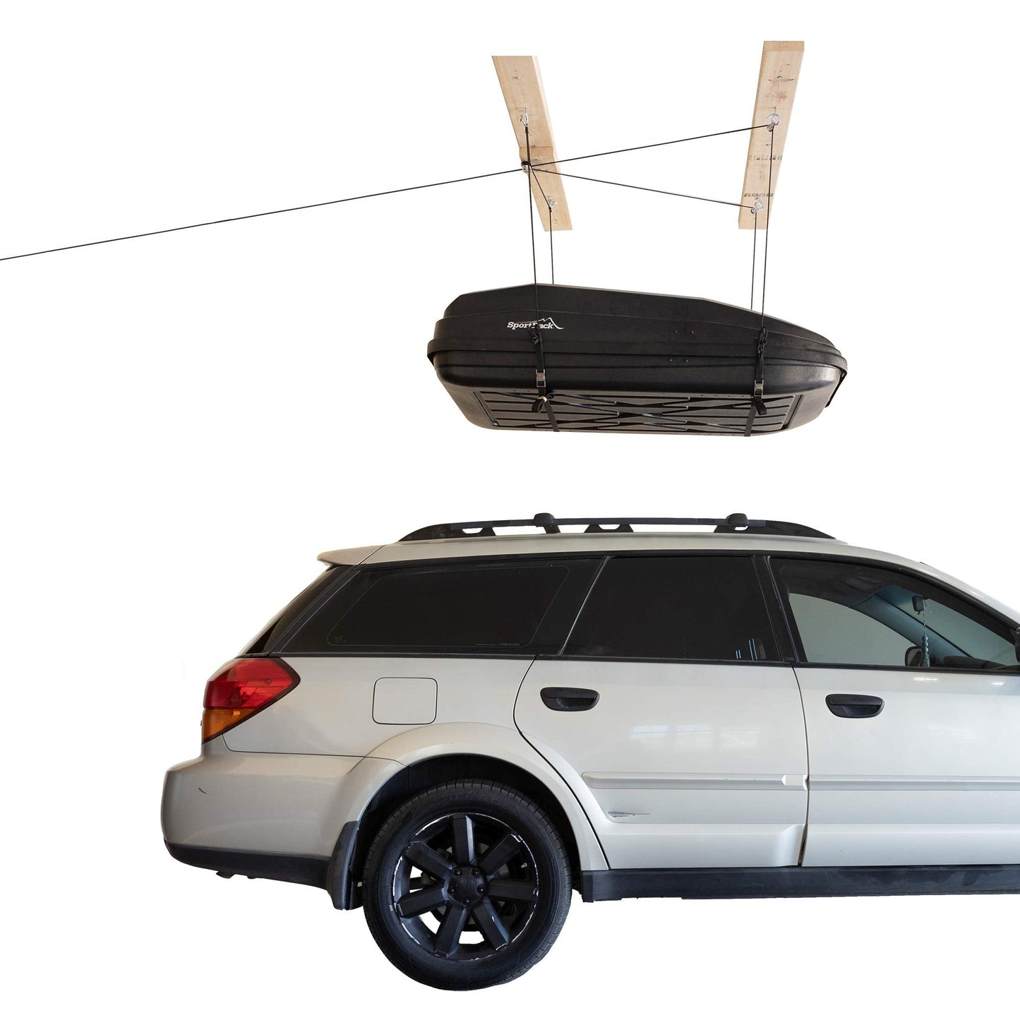 HARKEN Hoister Heavy Cargo Carrier Overhead Garage Storage 4-Point Hoist System for 145lb Carriers, Boxes, Kayaks, Canoes (145lb max load,12ft.Ceiling), Model 7803.12