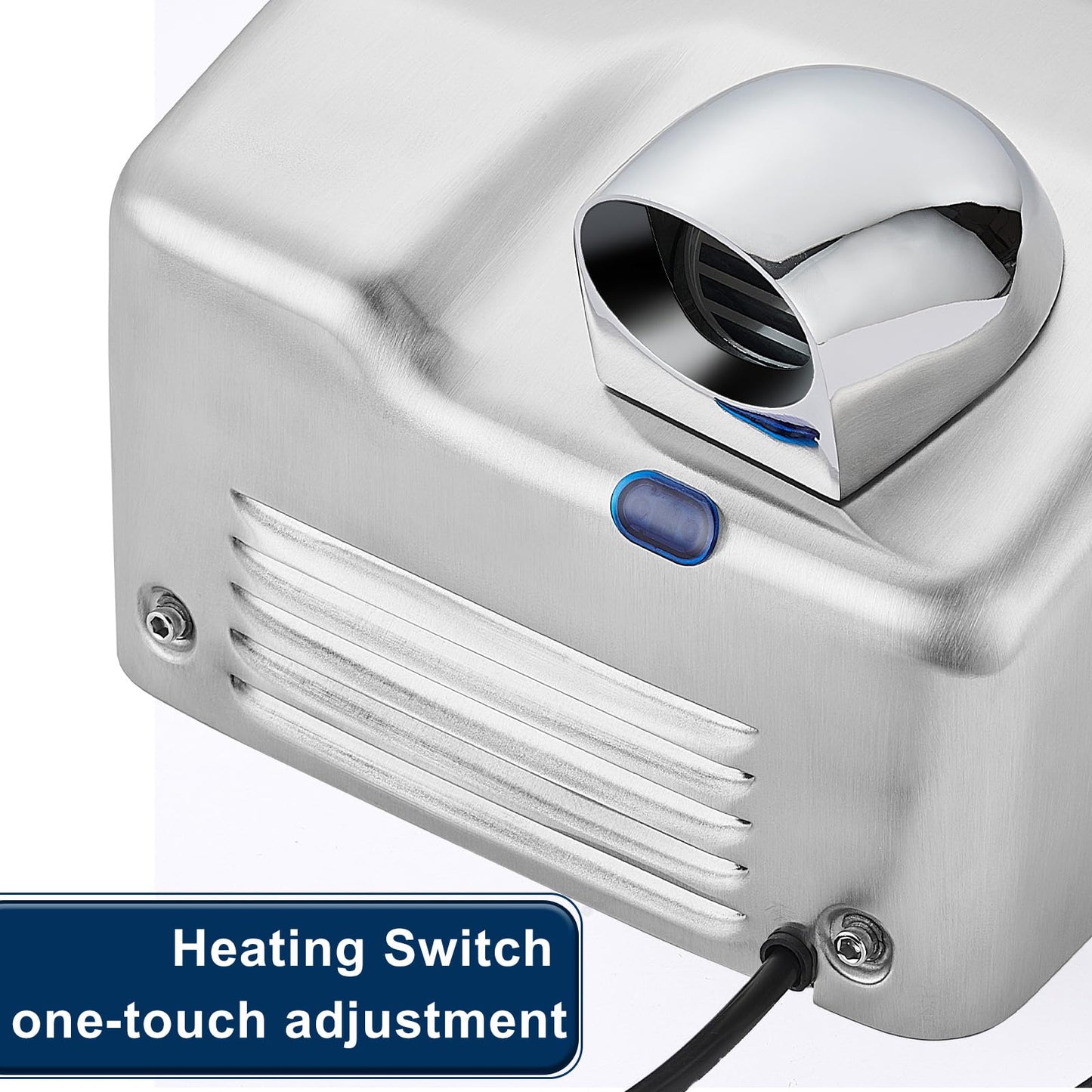 Commercial Hand Dryer Wall Mounted,Stainless Steel Electric Hand Dryer for Bathroom,1600 W Automatic High Speed Warm Wind Hand Blower,110V Plug in,8-10s Second Dry,for Industry Business Restrooms