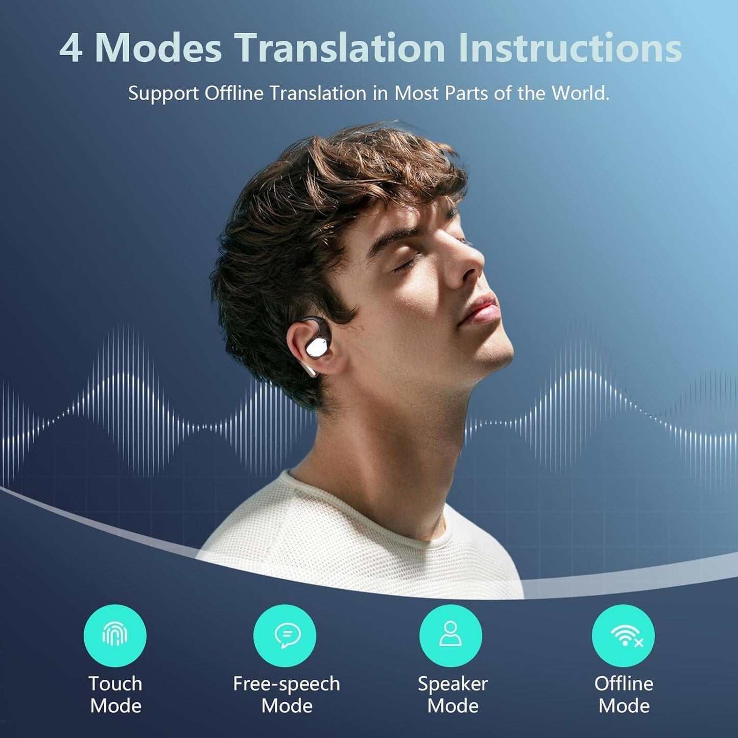 ZIDOXING 164 80H AI Translation Earbuds Real Time Languages Playtime Translator Ear Buds Audifonos Traductores Ingls