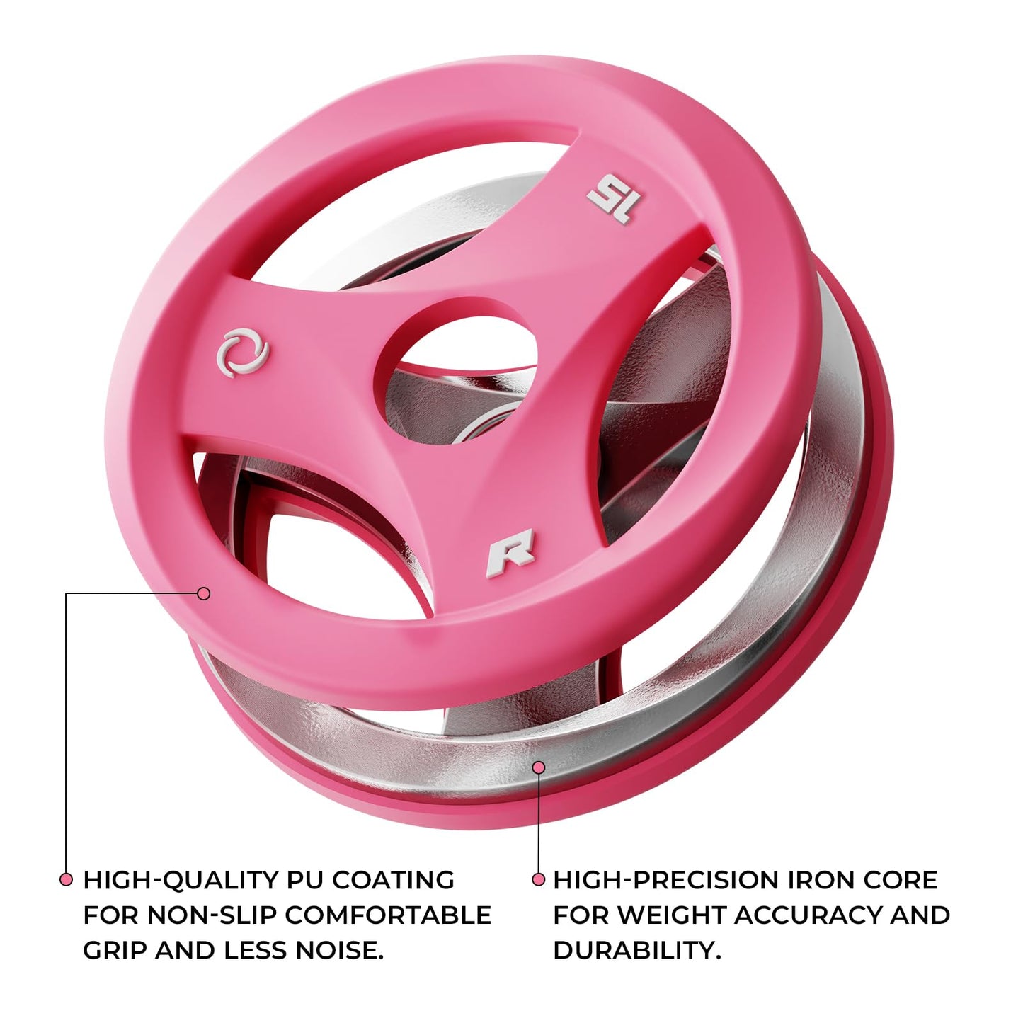 RitFit AURASPIN Olympic Grip Plates, 2-Inch Weight Plates for Weightlifting and Strength Training in Home & Gym, 2x10LB