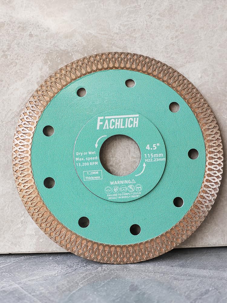 Tile Hole Saw Kit Diamond FACHLICH 4" Diamond Core Drill Bits Set and 4.5" Diamond Cutting Grinding Blade for Porcelain Ceramic Tile Marble Granite etc