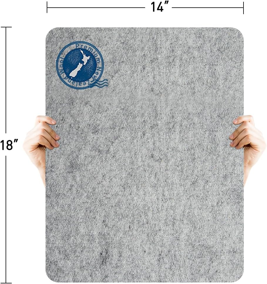 ZOMONETI Wool Pressing Mat - 100% New Zealand Felted Wool Ironing Pad | 18" x 14" for Quilting & Sewing
