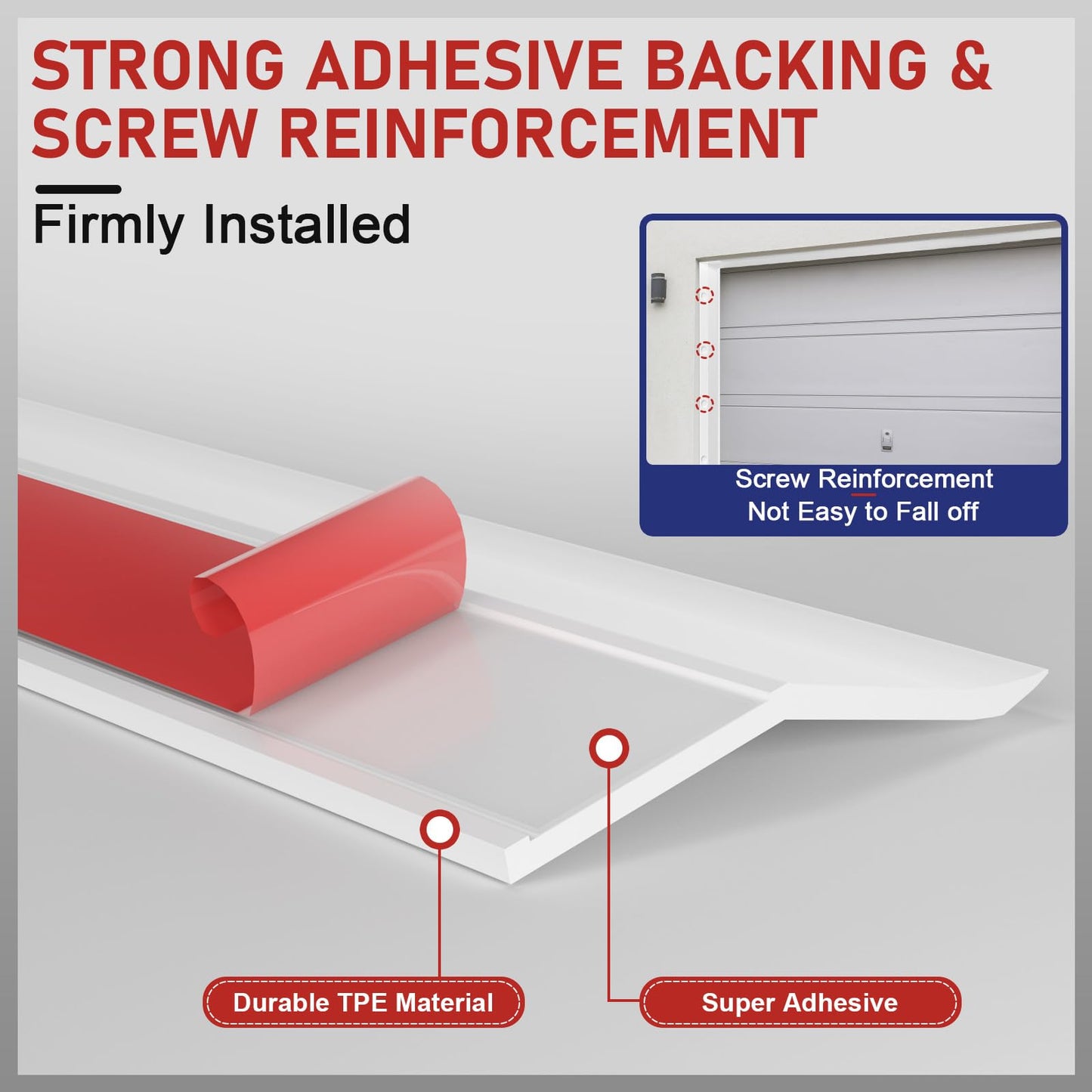 Garage Door Seal Top and Sides - 40 Ft Garage Door Weather Stripping Side Seal, Heavy Duty Weatherproof TPE, Insulates, Prevents Drafts, Easy Installation for Homeowners and DIYers