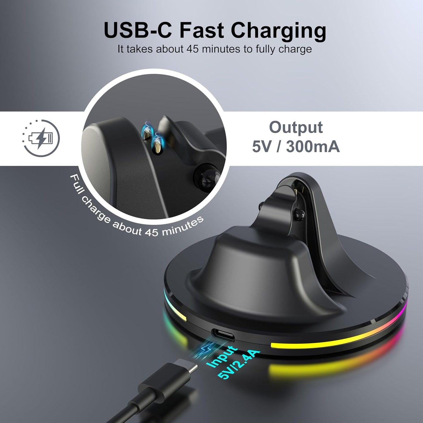 Charging Dock for Ray-Ban Meta Smart Glasses,Charging Station Compatible with Wayfarer, Skyler, Headliner & Oakley