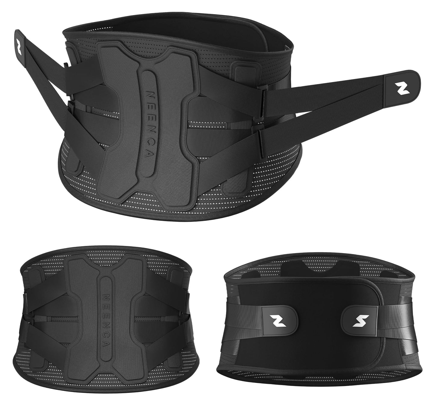 NEENCA Back Brace for Lower Back Pain Relief with Bionic Support System, Lumbar Support Belt for Women&Men with Lumbar Pad, Breathable 3D Knit Fabric for Herniated Disc, Sciatica, Scoliosis... -Black