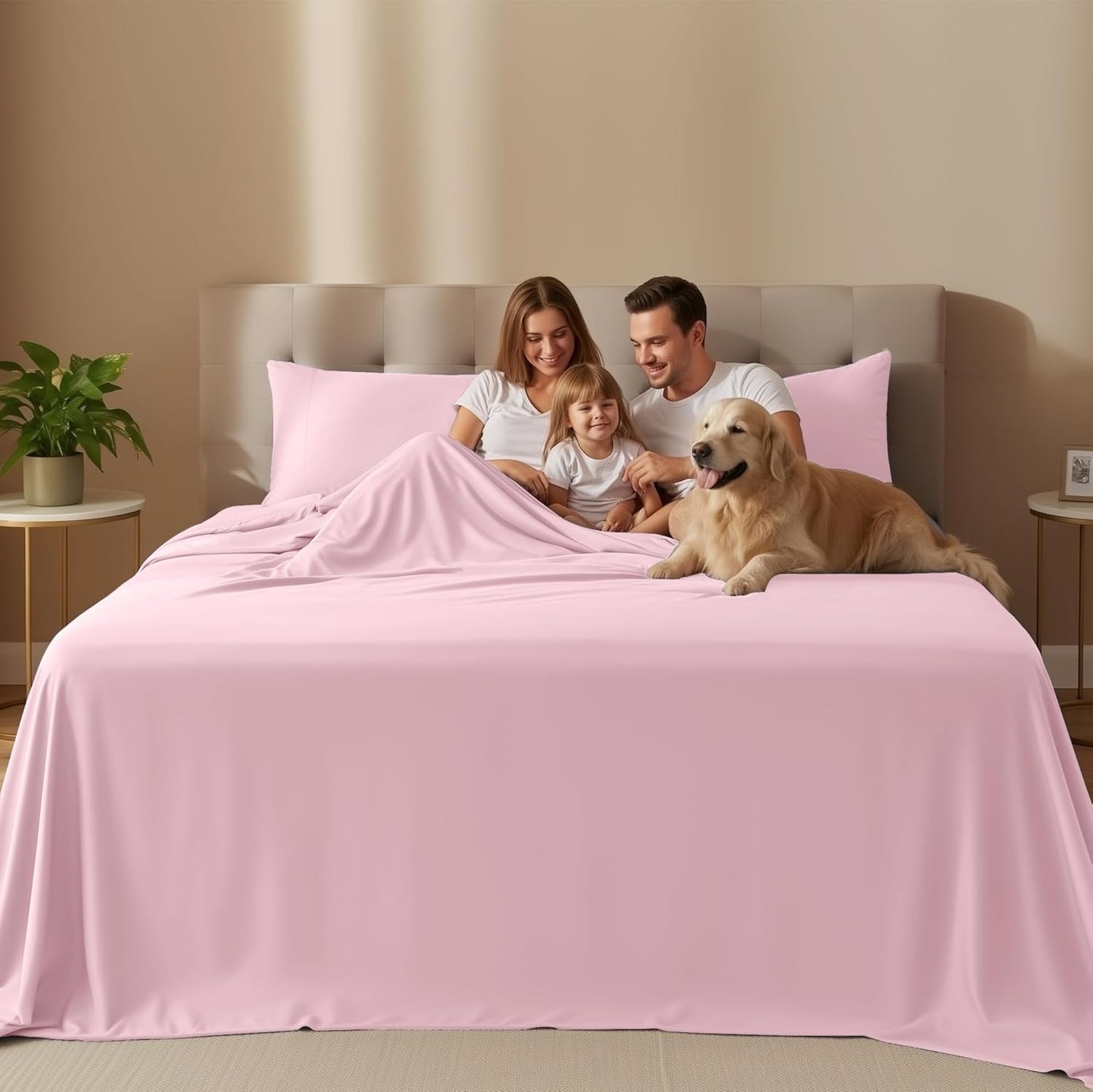 Utopia Bedding California King Sheet Set - Soft, Breathable Microfiber, 4-Piece in Crystal Pink