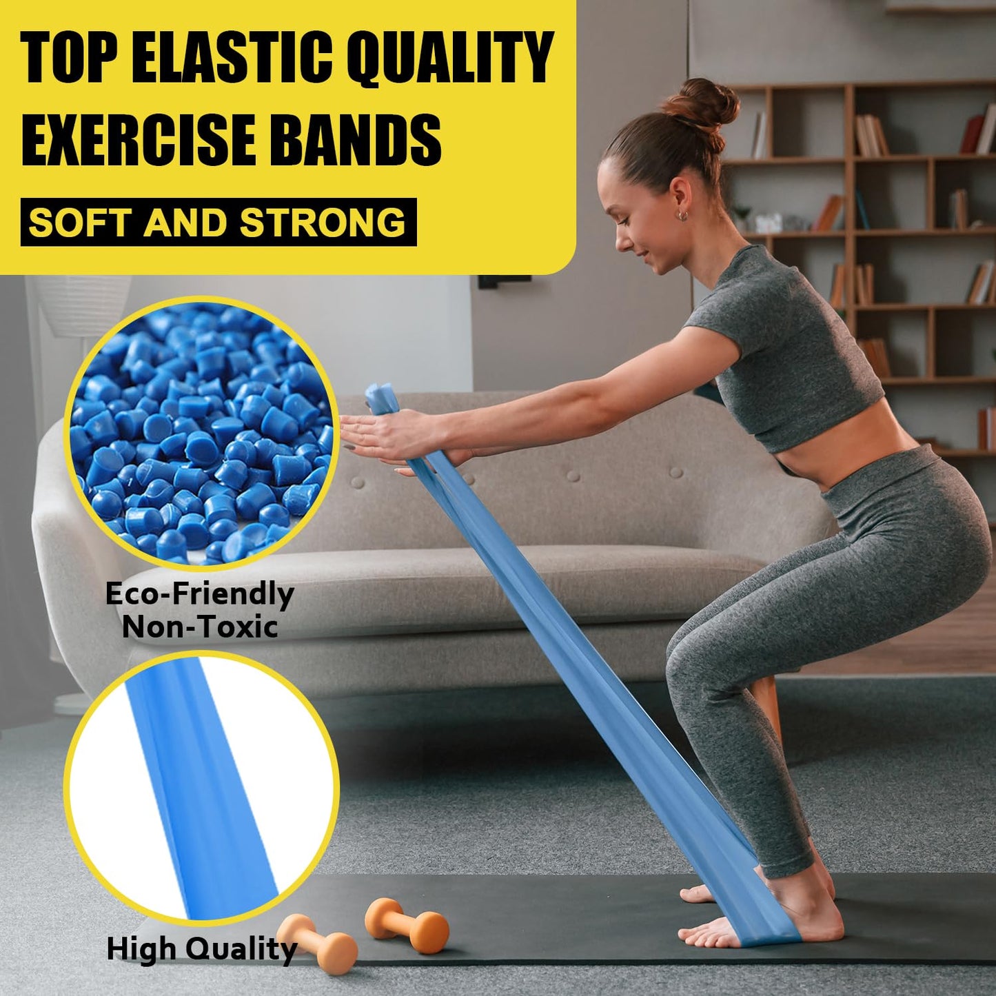 Resistance Exercise Band Kit,4 Pack 1.5M Resistance Bands for Women or Men,Physiotherapy Recovery Fitness Band for Mobility Strength & Rehab Premium Quality