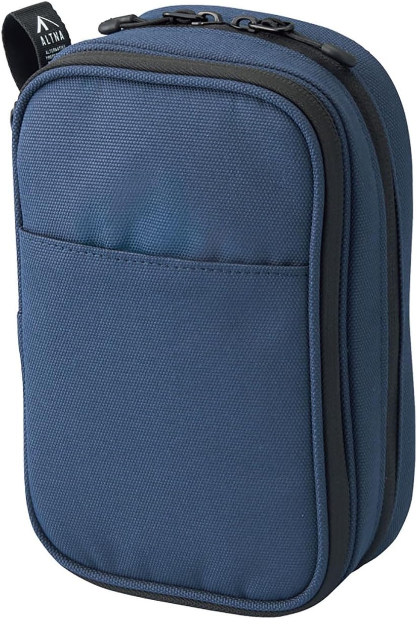 5 3.6 8.5, (A7765-11) LIHIT LAB Gadget Pouch, Double, x x Navy Blue
